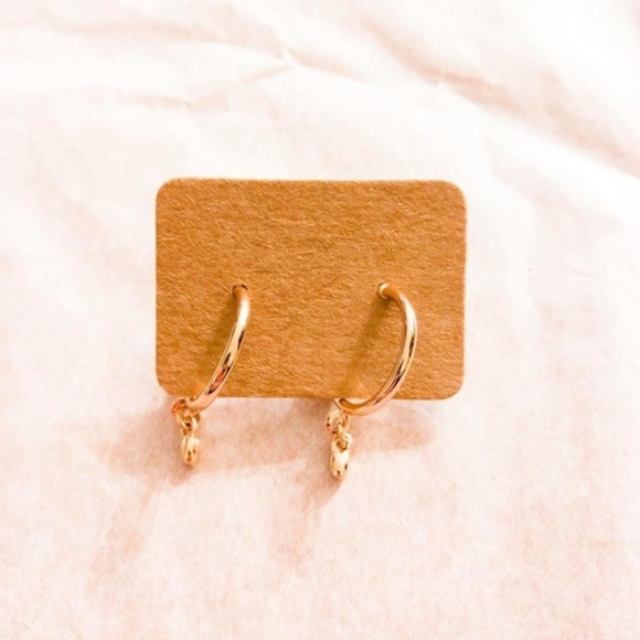 Forever 21 Jewelry - Forever 21 Gold Hoops with Drops Earrings